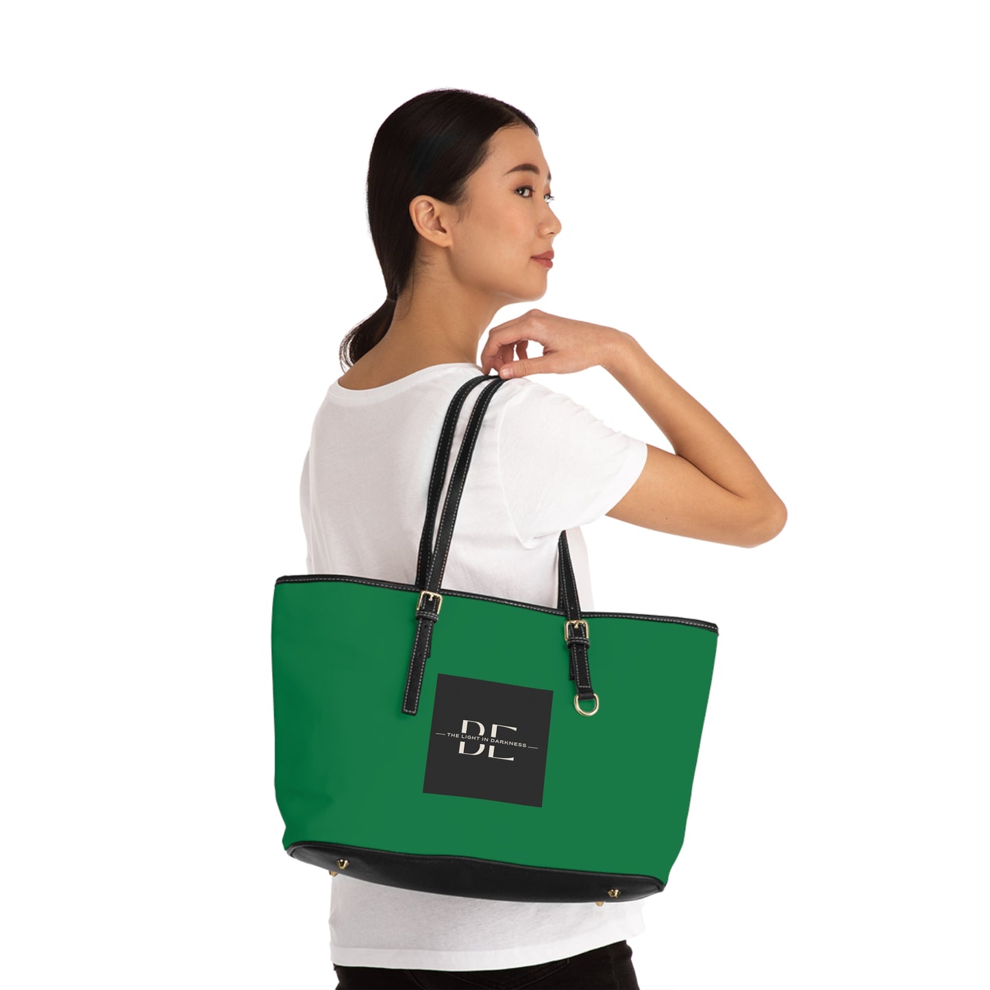 Be The Light in Darkness - Green PU Leather Shoulder Bag