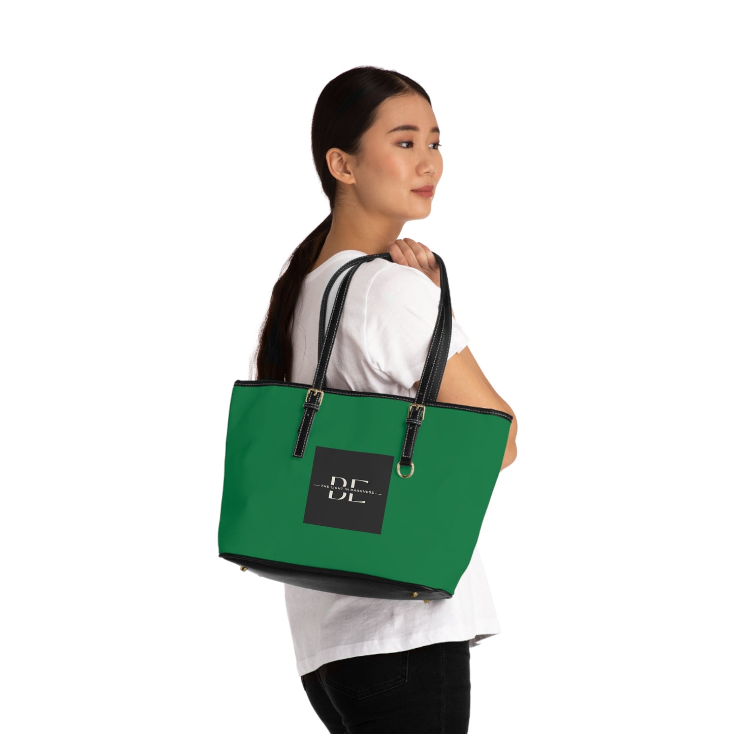 Be The Light in Darkness - Green PU Leather Shoulder Bag