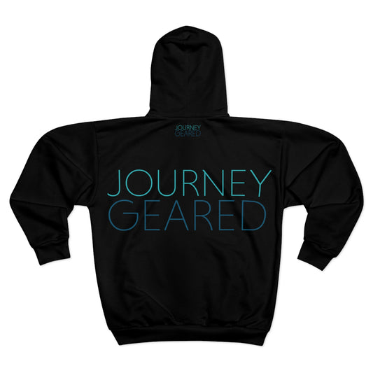 Black Journey Geared Zip Hoodie (fits like a jacket).