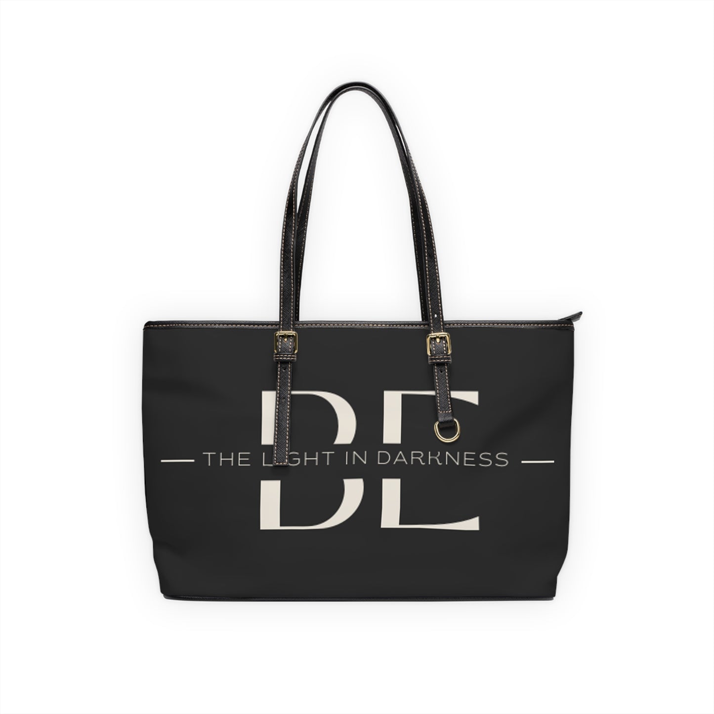 Be The Light in Darkness - Black PU Leather Shoulder Bag