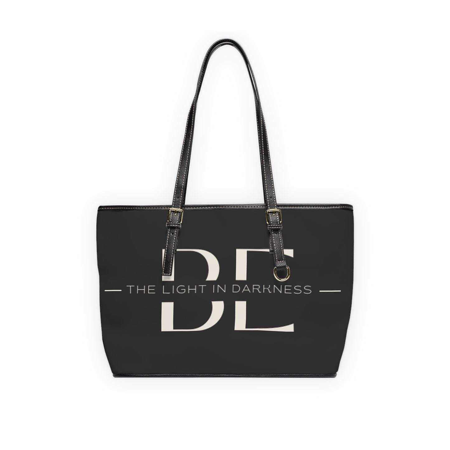 Be The Light in Darkness - Black PU Leather Shoulder Bag