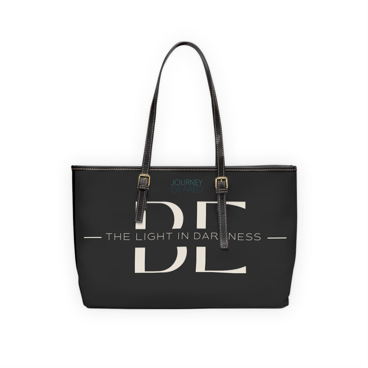 Be The Light in Darkness - Black PU Leather Shoulder Bag